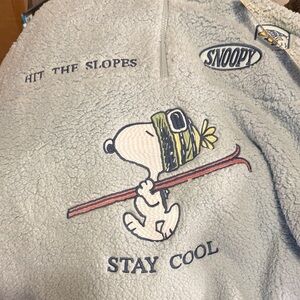 Peanuts Snoopy Pullover - Light Blue with Multicolor Embroidery